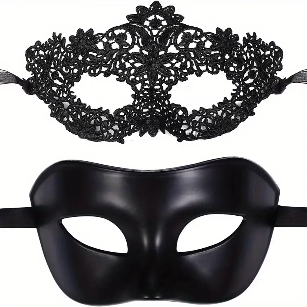 2pcs Elegant Black Lace Masque - đánh giá và giá Black Face Mask Pack