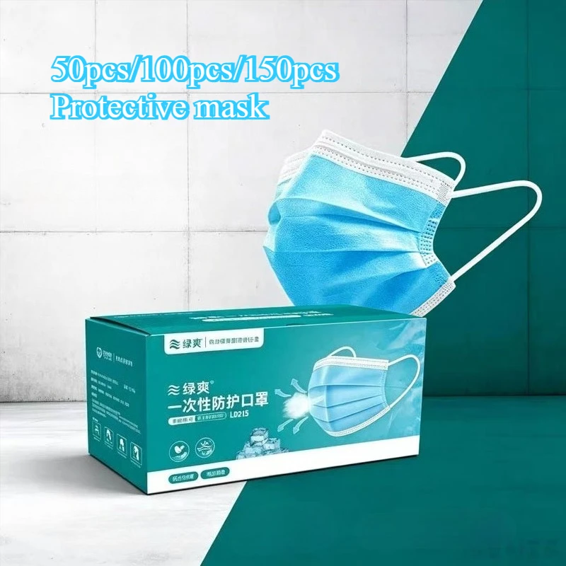 50pcs/100pcs/150pcs Premium Co - đánh giá và giá Disposable Mask Blue