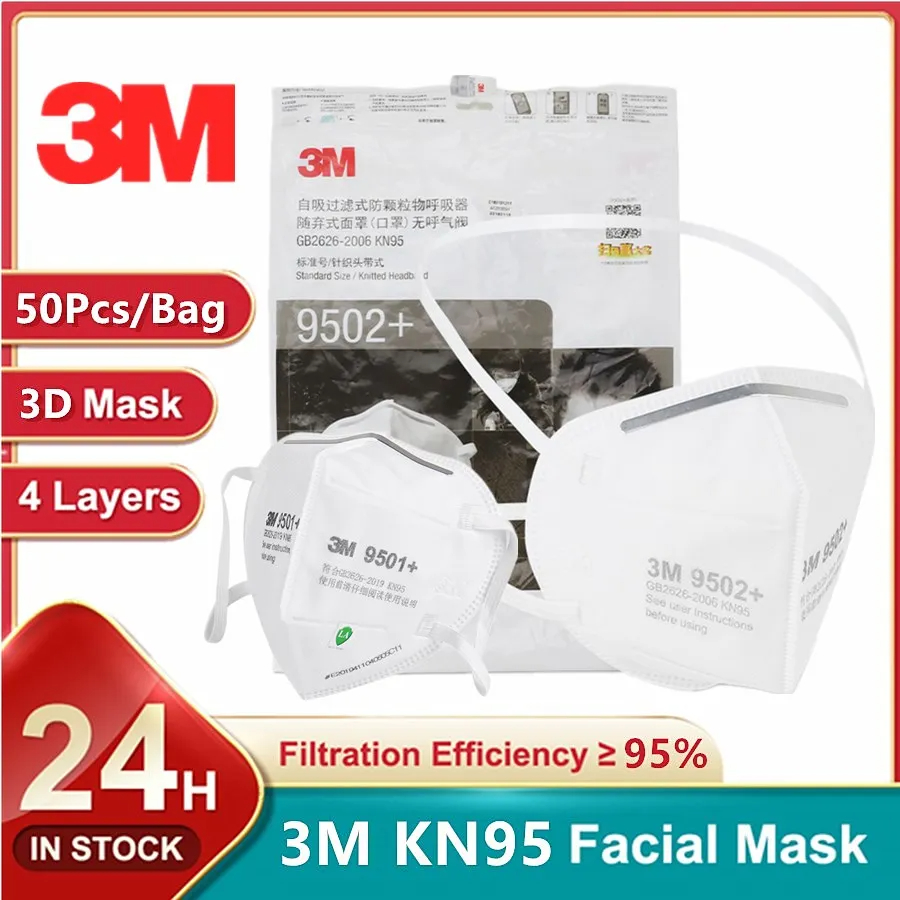 3M KN95 Face Mask 9501+/9502+  - đánh giá và giá 3M Mask 9502+